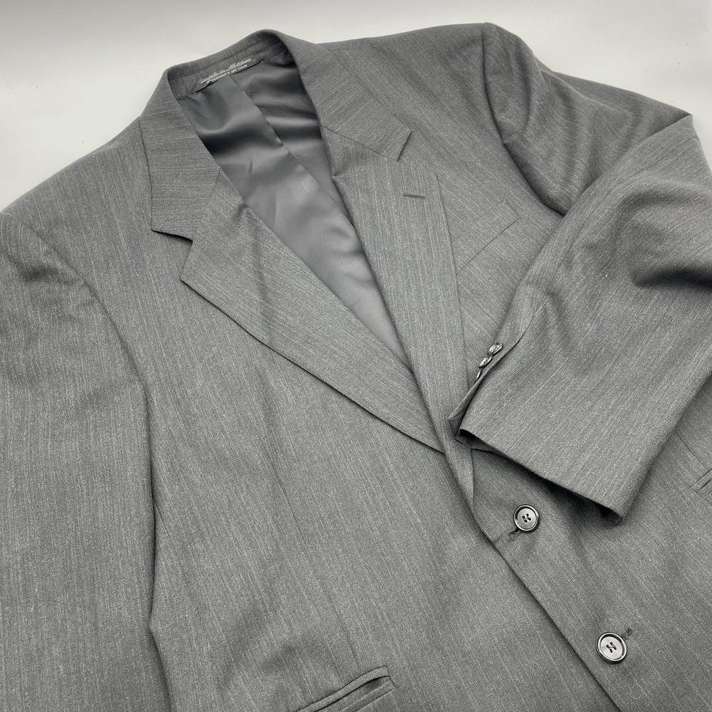 Kilburne and Finch Men's Gray Pinstripe Wool Blend Blazer Jacket Size 43R/W37
